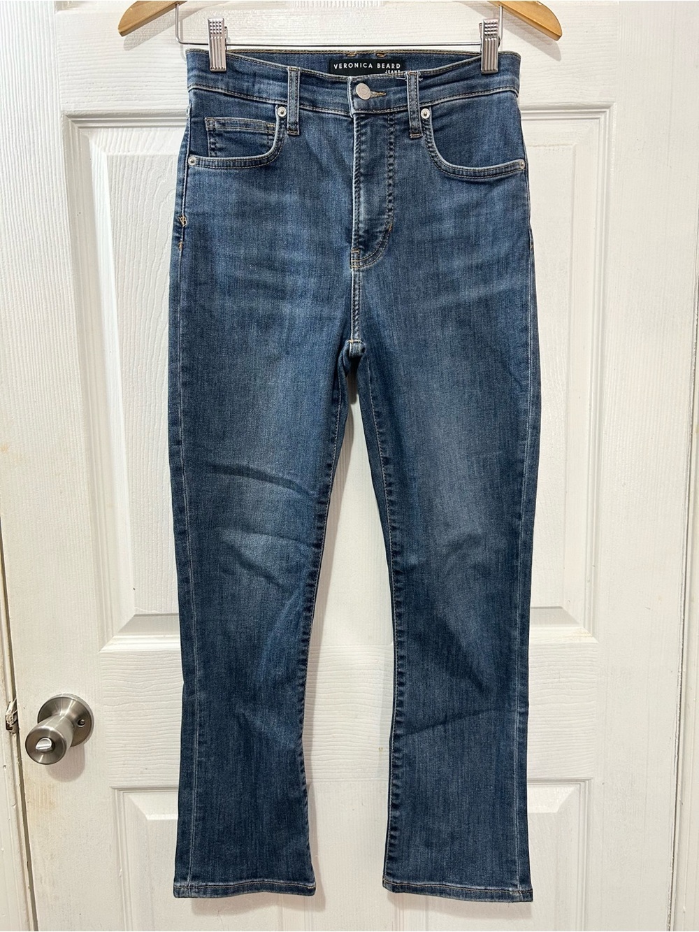 Veronica Beard Carly Kick Flare High Rise Jeans Zion Wash Sz 27 Stretch Denim